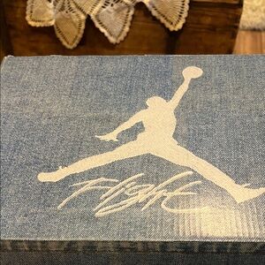 Jordan Denim Blue and White Flight Box